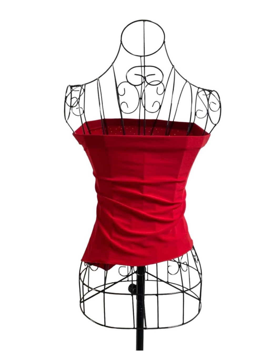 Red Y2K Vintage Asymmetrical Tube Crop Top Sparkle Bead Bodycon Medium Sexy Emo - Picture 7 of 9